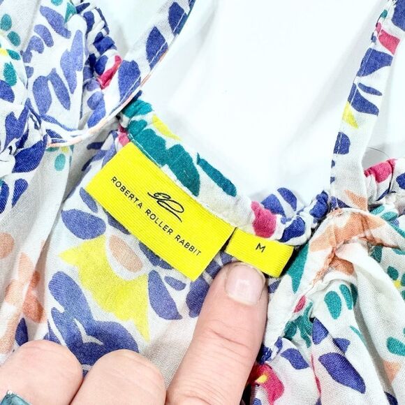 Roberta Roller Rabbit floral print cold shoulder lightweight viscose blouse M - Picture 5 of 10